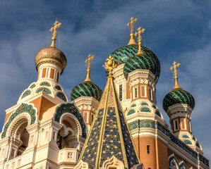 Fototapeta na wymiar Eglise orthodoxe Russe de Nice - Русский Православный Собор Ниццы