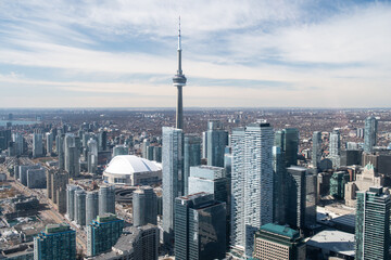 Fototapeta na wymiar Aerial view of Toronto city skyline, Canada