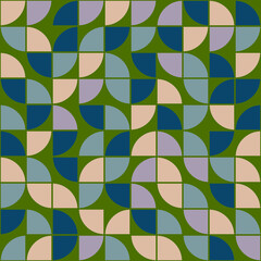 Fourth springboard blue gray color pattern. Gray quarters pattern. Green background. Vector.