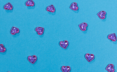 Transparent hearts in pink colors. Perfect background for Valentine's Day greeting card.