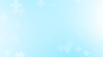 Abstract medical health white cross pattern blue background.