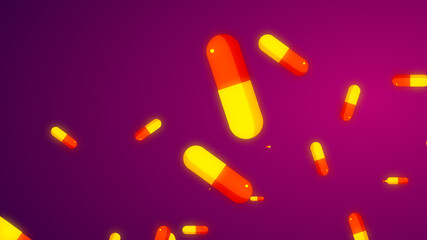 Drug prescription for pills medicine capsule pattern background. Abstract healthcare technology and science medical concept.