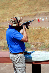Target shooting with a semi automatic rifle