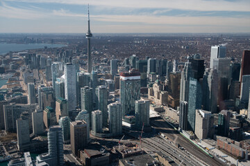 Fototapeta na wymiar Aerial view of Toronto city skyline, Canada