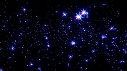 Naklejka na ściany i meble christmas snow stars light at night