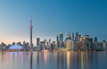 Obraz premium Toronto city skyline at night, Ontario, Canada