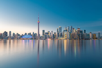 Toronto city skyline at night, Ontario, Canada - 414543979