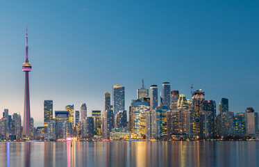 Toronto city skyline at night, Ontario, Canada - 414544563
