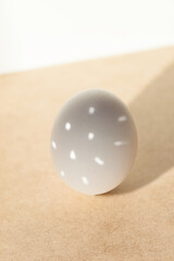 Easter egg decoration with sun light. Minimalism creative concept.