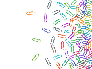 Stationary paperclips isolated on white background