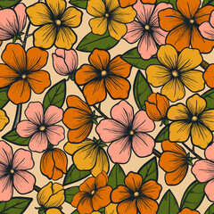 Hand drawn floral abstract pattern. Creative contemporary seamless pattern. design for greeting cards and invitations of the wedding, birthday, Valentine's Day