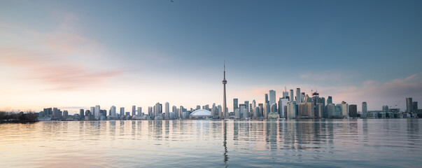 Toronto city skyline at night, Ontario, Canada