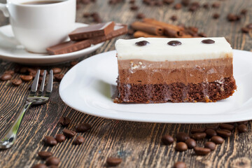 multi-layer cake for dessert