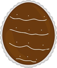 Vector illustration of emoticon of a chocolate egg, classic of the Easter celebration