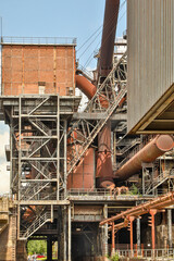 Germany, North Rhine-Westphalia, Duisburg. Landschaftspark Duisburg-Nord, public park designed to heal and understand the industrial past.