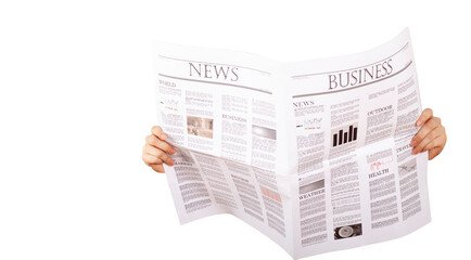 Naklejka premium hand holding newspaper