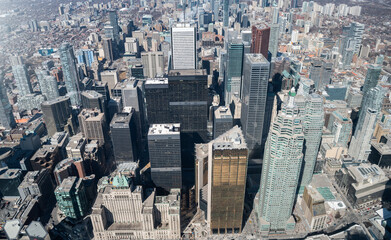 Aerial view of Toronto city skyline, Canada