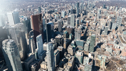 Aerial view of Toronto city skyline, Canada