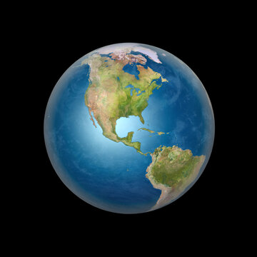 Planet Earth showing the Americas
