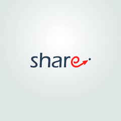 Share text vector logo design with background