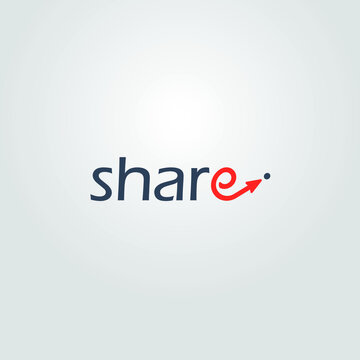 Share text vector logo design with background