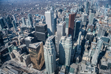 Aerial view of Toronto city skyline, Canada
