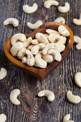 cashew nuts in a heart-shaped plate