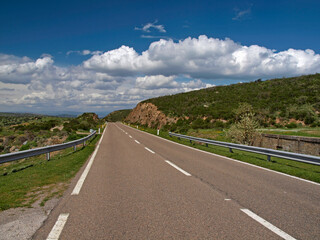 Landscape with a country road near Armungia in the south-east of Sardinia