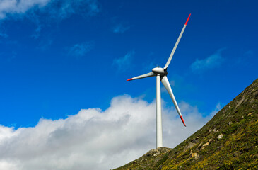 The Highest-located Wind Power Turbine In Europe At Griessee, Nufenen Region, Obergoms, Valais,...