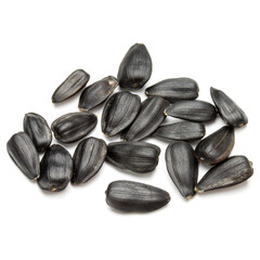 Sunflower seeds  isolated on white background close up