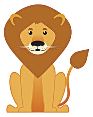 Mighty Lion Illustration Isolated on White BAckground with Clipping Path