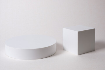 Empty Cube white background for mockup photo shoot studio lighting 