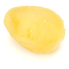 one boiled peeled potato isolated on white background cutout