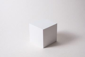 Empty Cube white background for mockup photo shoot studio lighting 
