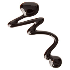 Chocolate syrup drop isolated on white background. Top view. .