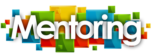 mentoring in colored rectangles background