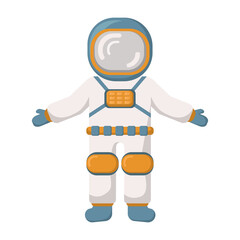 Flat design, Astronauts float in space. Infographic Element. Vector creative illustration of astronaut in spacesuit