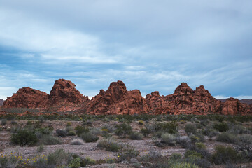 Cloudy sunrise at Valley of Fire, Nevada