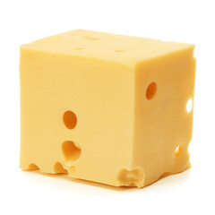 Cheese block isolated on white background cutout