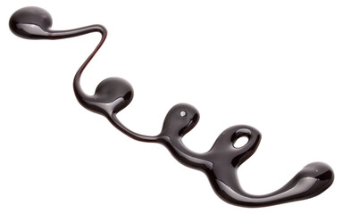 Chocolate syrup drop isolated on white background