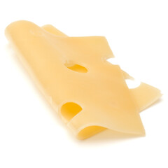  one Cheese slice isolated on white background