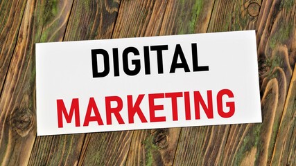 Digital marketing. The text label in the banner plate. The goal is to promote the brand, increase...