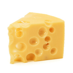 Cheese block isolated on white background cutout