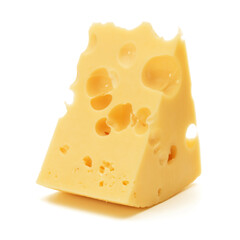Cheese block isolated on white background cutout
