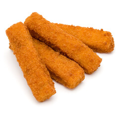 Crispy Fish fingers isolated on white background