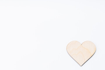 valentine day greeting card. heart shape over white background. above view. minimal. romance conceptual