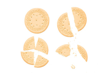 cookie isolated on white background. round biscuit cut out. sweet food concept