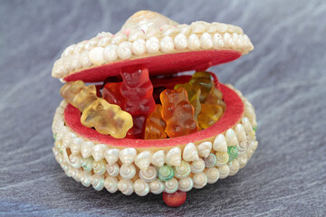 gummy bears in jewelry box