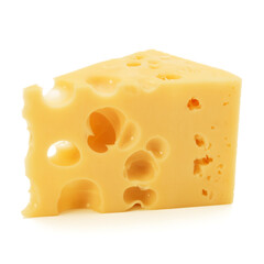 Cheese block isolated on white background cutout