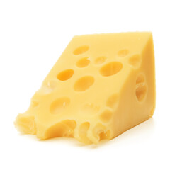 Cheese block isolated on white background cutout